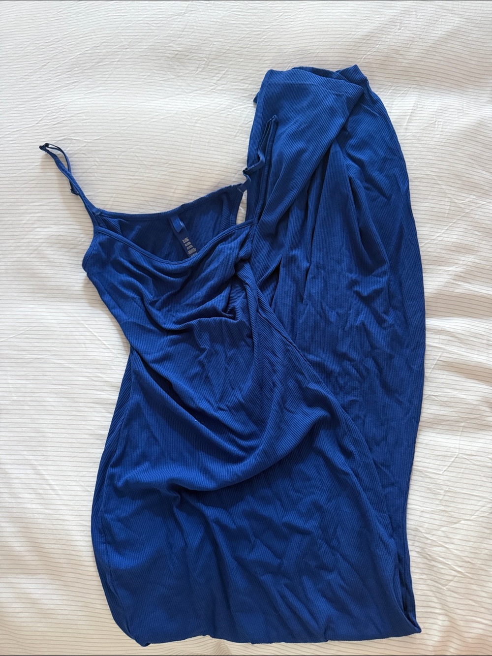 SKIMS Royal Blue Ribbed Slip Cami